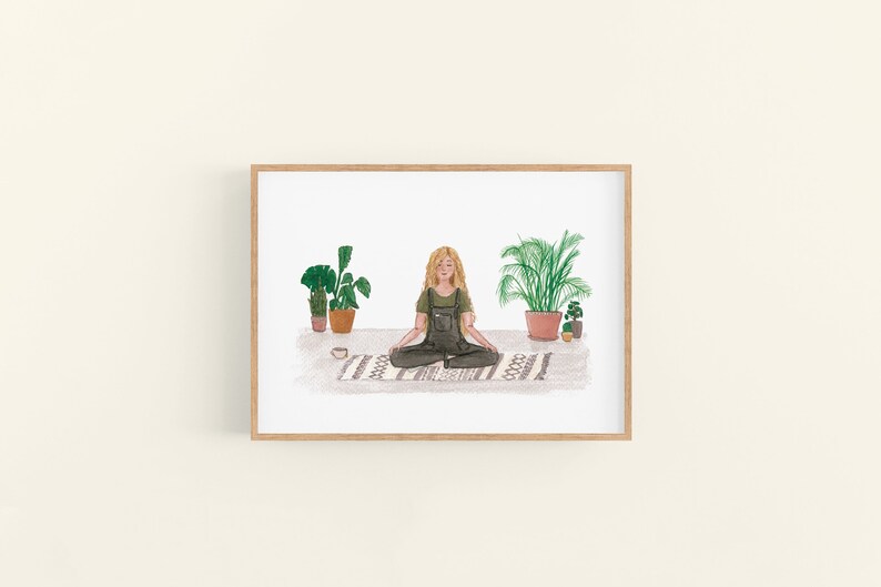 Meditation illustration self care gift for yoga lovers by Sunshine for Breakfast. image 3