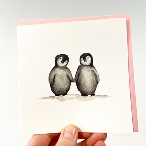 Cute Penguin card for boyfriend, girlfriend. You're my Penguin birthday card. Love birds card for Anniversary. image 4