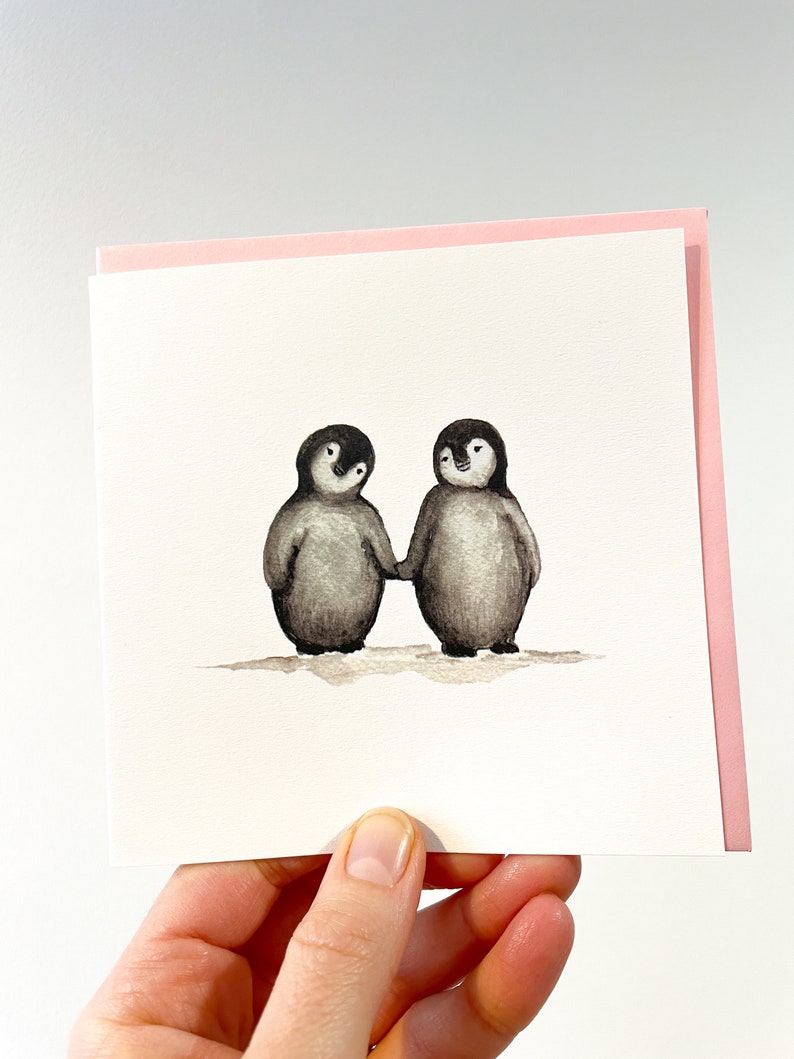 Cute Penguin card for boyfriend, girlfriend. You're my Penguin birthday card. Love birds card for Anniversary. image 4