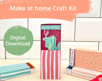 Downloadable craft kit - Matchbox Paper Craft Kit for kids - Crocodile