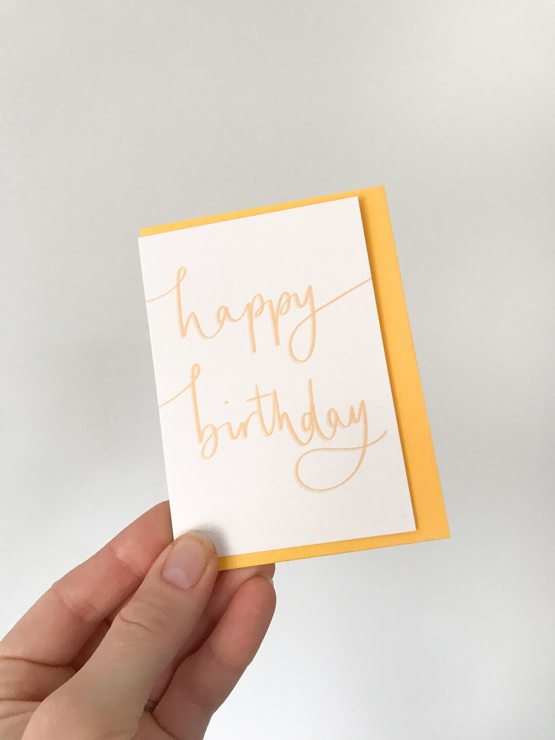 Mini Happy Birthday Notecard - Yellow - by Sunshine for Breakfast - Etsy
