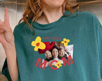 Camiseta personalizada con foto para mamá, camiseta con foto personalizada, camiseta para mamá, el mejor regalo para mamá, estilo "Momy Vibes", camiseta Mama Comfort Colors®, Día de la Madre