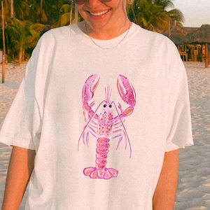 Comfort Colors® Hummer-Grafik-T-Shirt, französisches Küsten-T-Shirt, übergroßes Coquette Aesthetic Shirt, nautischer Fischer-Stil