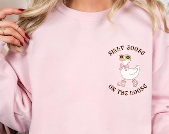 Sudadera "Silly Goose On The Loose", divertida sudadera de vaquera del oeste, suéter de memes de moda, camiseta de animales, regalos de sudadera de ganso lindos
