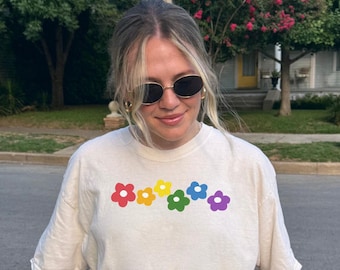 Comfort Colors® Cute Flower LGBT Shirt, Subtle Pride Shirt, Pride Month Shirt, Gay Pride Shirt, Lesbian Pride, Cute Pride Shirt, Queer Shirt