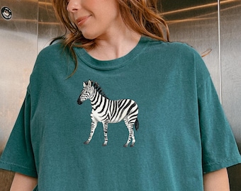 Camiseta Comfort Colors® con estampado de cebra, camiseta con estampado de cebra, camiseta de animales de safari, camiseta para amantes de la vida salvaje, camiseta de animales del zoológico, regalo para amantes de los animales