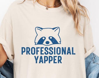 Professional Yapper Shirt, Funny Raccoon Shirt, Goblincore Animal Lover Gift, Girly Shirt, Funny y2k meme shirt, Gift Ideas for Her