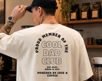 Camiseta Comfort Colors® Cool Dads Club para papá, camiseta personalizada para papá con nombres de niños, camiseta para papá miembro orgulloso, regalo del Día del Padre, camiseta personalizada para papá