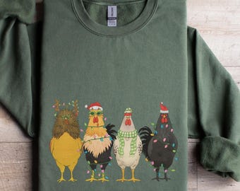 Chicken Sweatshirt, Thanksgiving Sweatshirt, Christmas Sweatshirt, Gifts for mom, Holiday Sweatshirt, trending now, gifts for sister