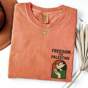 Camiseta Comfort Colors® Libertad para Palestina, Salva Gaza, Diseño de protesta audaz, Camiseta con mensaje político, Regalo de activismo solidario