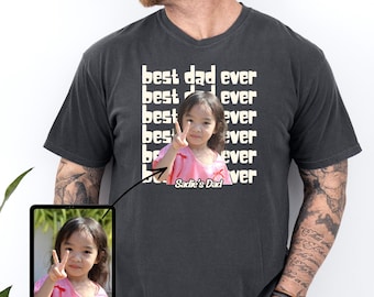 Camiseta Comfort Colors® personalizada con foto vintage para papá, camiseta del Día del Padre con foto de los niños, camiseta divertida para papá, camiseta del mejor papá del mundo, regalo para papá primerizo