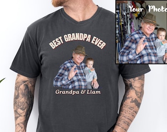 Camiseta Comfort Colors® personalizada con foto para abuelo, Camiseta para el mejor abuelo del mundo, Regalo del Día del Padre para el abuelo, Regalo para papá de parte de los niños, Regalo para el nuevo abuelo