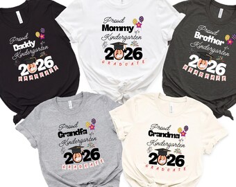 Camiseta personalizada de graduación de jardín de infantes 2026, camiseta personalizada con foto de graduado de jardín de infantes, linda camiseta de graduación de jardín de infantes, camiseta para mamá y papá orgullosos