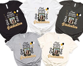 Camiseta personalizada de graduación con foto 2026, camiseta familiar a juego personalizada de graduación 2026, camiseta familiar de graduación a juego con foto personalizada, graduado