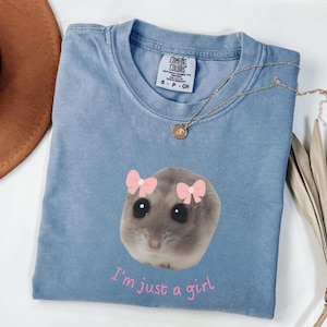 I&#39;m Just A Girl Hamster Meme Shirt, Popular Meme Shirt, Viral Meme Shirt, Sad Hamster, Crying Hamster, Funny Hamster, Viral Hamster Shirt