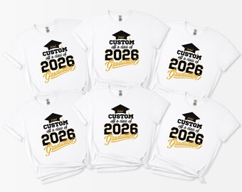 Camiseta de graduación personalizada de la promoción de 2026, camiseta de graduación personalizada para estudiantes de último año, regalo de graduación universitaria, camiseta de graduación orgullosa, camiseta de graduación familiar