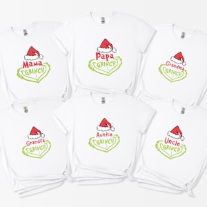 Benutzerdefiniertes Name Grinch Familie Tshirt, Grinch Squad Shirt, Weihnachten passendes Grinch Squad Familie Shirt, Grinchmas Party Shirt, lustiges Grinch Geschenk