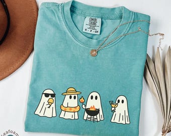 Comfort Colors® Summerween Ghost Shirt, Funny Ghost Shirt, Ghost Beach Shirt, Halloween Beach Shirt, Summer Halloween Shirt, Spooky Season