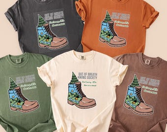 Camiseta Comfort Colors® Out Of Breath para senderismo, camiseta de aventura en la montaña, camiseta divertida para senderismo, regalo de la Sociedad de Senderismo, camiseta para excursionistas.