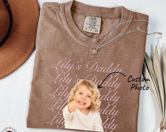 Camiseta Comfort Colors® personalizada con foto vintage de papá, camiseta con foto de la infancia de papá, regalo del Día del Padre de parte de un niño, camiseta del Día del Padre, regalo para papá primerizo