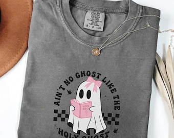 Comfort Colors® Heiliger Geist-Halloween-Shirt, Heiliger Geist-Fall Christian Apparel T-Shirt, auf Glauben basierendes Geschenk Lustiges christliches Halloween-Shirt