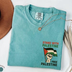 Camiseta Comfort Colors® &quot;Apoya Palestina&quot;, Salva Gaza, Diseño de protesta audaz, Camiseta con mensaje político, Regalo de activismo solidario