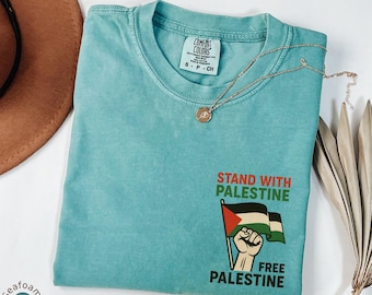 Comfort Colors® Stand With Palestine Shirt, Save Gaza, Bold Protest Design,Political Statement T-Shirt, Solidarity Activism Gift
