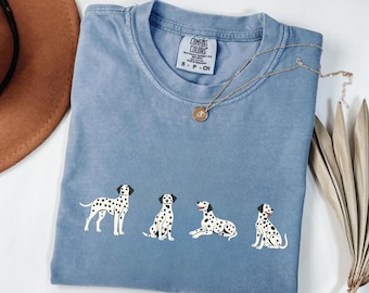 Camiseta Comfort Colors® con estampado de dálmata, camiseta con estampado de dálmata, camiseta adorable para amantes de los perros con manchas, regalo para amantes de los dálmatas, camiseta para mamás perrunas, camiseta para amantes de las mascotas.