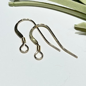 14K Gold Filled Ear Wires with Loop and Coil - 22 Gauge - 1 Pair