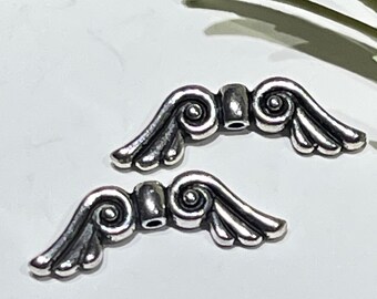 Koraliki TierraCast Angel Wing: antyczna srebrna cyna (21 x 7 mm)