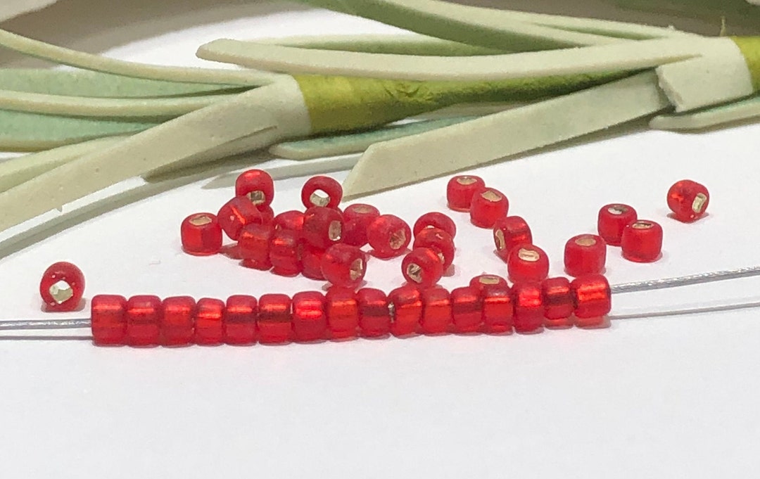 Translucent Matte Red Seed Beads: Size 11/0 Glass Beads - Etsy