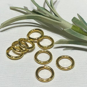 25 Piece - 8mm Gold Jump Rings-Round Gold Plated Metal Jump Rings-16 Gauge Jump Rings-Cut Round Jump Rings-Heavy Gauge Jump Rings-Findings