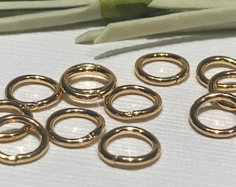 24 Stück - 7mm Gold Jump Ringe-18 Gauge-Runde vergoldet Messing Jump Ringe-Split Jump Ringe-5mm Innendurchmesser-Schmuck machen-Erkenntnisse