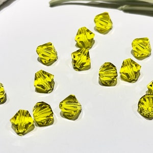 12 Piece - 6mm Citrine Crystal Beads-Genuine Swarovski Xilion Series 5328 Bicone-November Birthstone Crystals-Jewelry Making Supplies