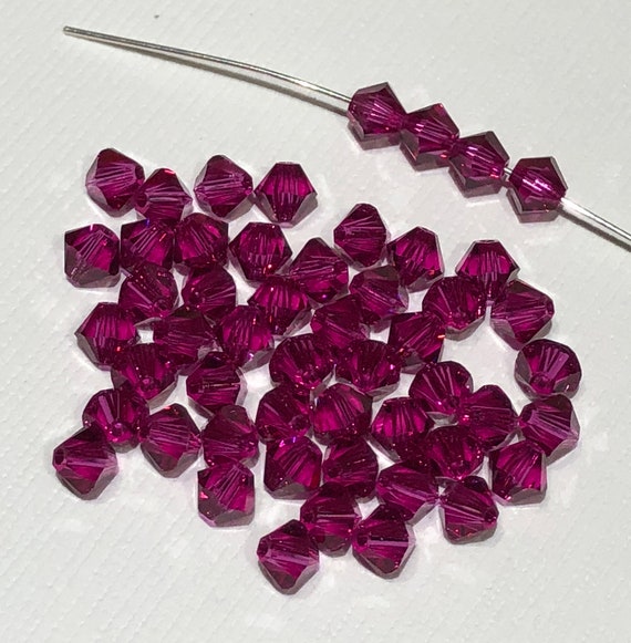 Pcs DIY Jewellery Czech Crystal Glass Faceted Bicone Beads 4mm Dull Magenta 75
