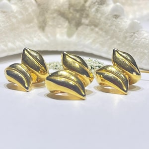 3 Stück - 16 mm Blatt Gold Spacer-Lackholz Schiebeperlen-Passend für 110 x 6 mm Regaliz Süßholz Cord-Cord Armband Schieber Spacer Perlen