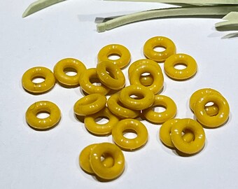 30 Gelbe Gummi O-Ringe: Schieberinge für 5 mm Flachlederband