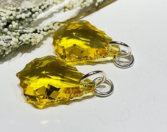 Ciondoli Swarovski Baroque Light Topaz: Argento Sterling, Gioielli Fai da Te