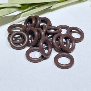 Dark Brown Rubber O-Rings: 10mm, 14 Gauge - 25 Piece Set