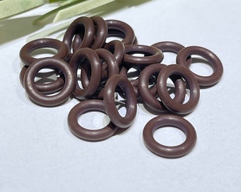Dunkelbraune Gummi O-Ringe: 10 mm, 14 Gauge - 25 Stück