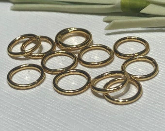 24 Stück - 8mm Gold Jump Ringe-8mm Gold vergoldet Messing Jump Ringe-18 Gauge-6mm Innendurchmesser-8mm Außendurchmesser-Findings-Schmuck machen