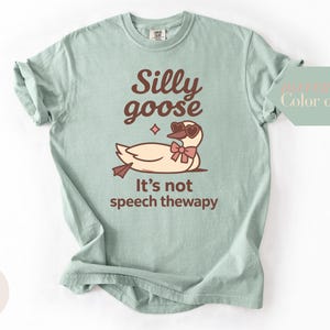 Playful Speech Therapist Silly Goose T-Shirt: Unique SLP Gift, Unisex Casual Tee, Humorous Design