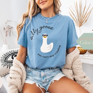 Funny Physical Therapy Silly Goose Unisex Garment-Dyed T-shirt, PT Humor Tee, DPT Graduation Gift, Rehab Therapist Shirt, Light-hearted image 3