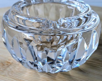 Petit cendrier / porte-objets rond en cristal de Waterford vintage