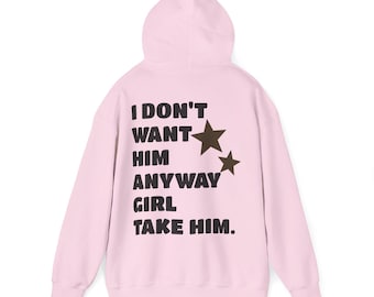 Sudadera con capucha con letra de Tate McRae, jersey "I Don't Want Him Anyway", sudadera con estampado de estrella