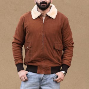 Suede Leather Brown Suede Jacket Bomber Jacket Western Trucker Suede Leather Jacket For Men