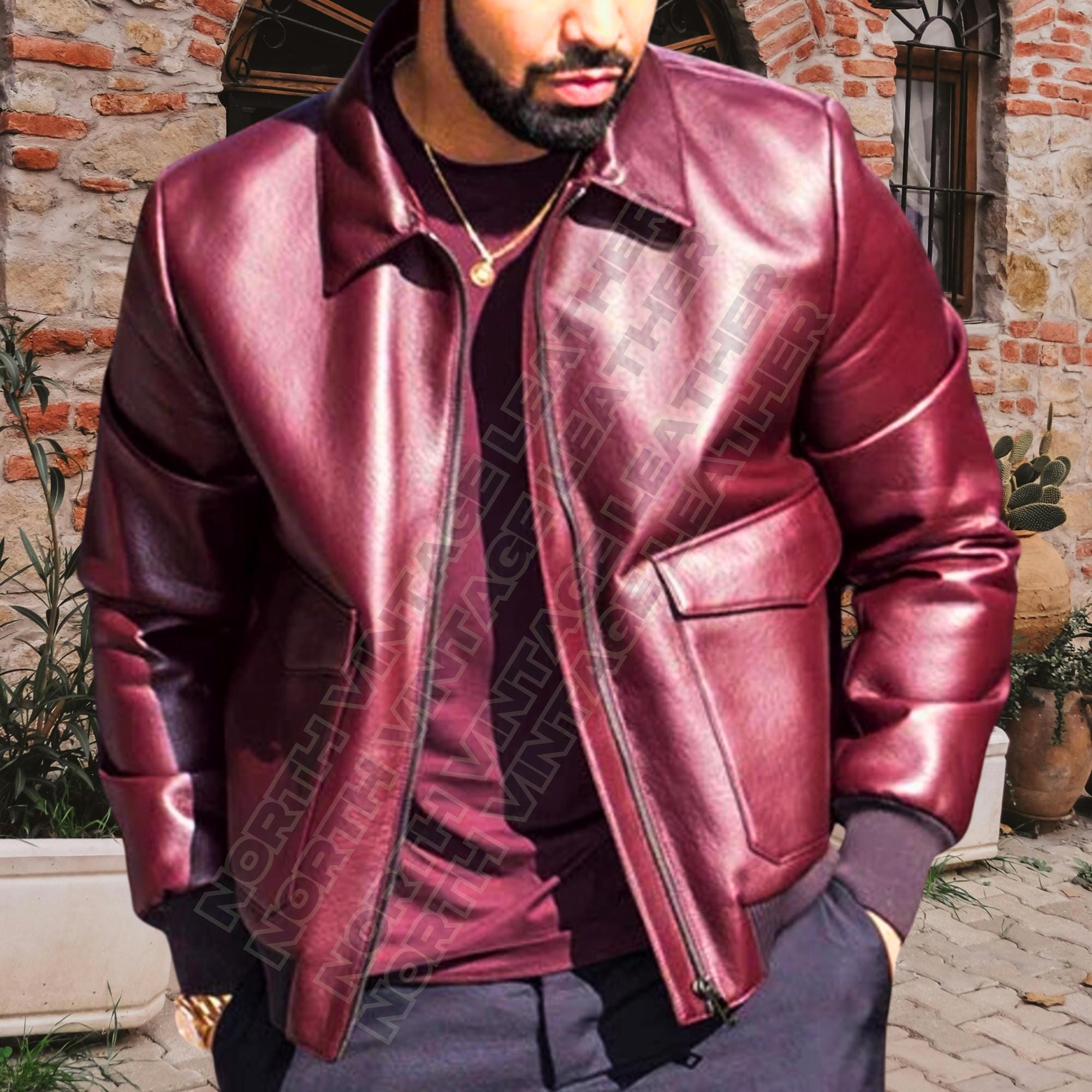 ジャケット・アウター vintage sheepskin leather jacket A-2 L 61bi5Awyt+L._AC_SX425_.jpg