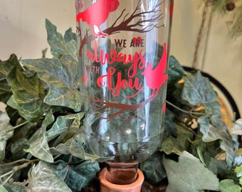 Cardinal-Self Watering Plant Bottle with Terracotta Spike – Glass Plant Waterer