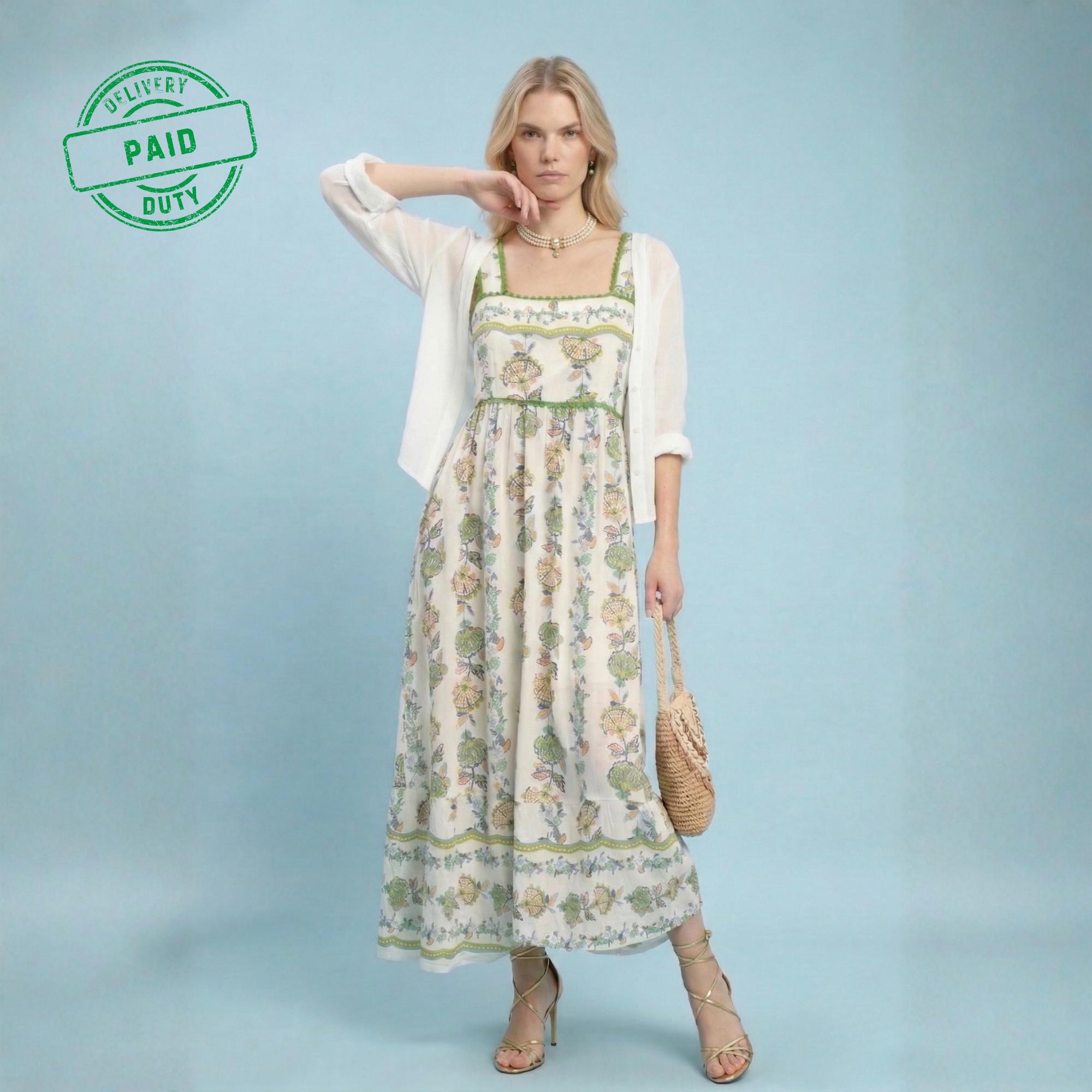 open lace back dress Holiday Modest Dress S / Green