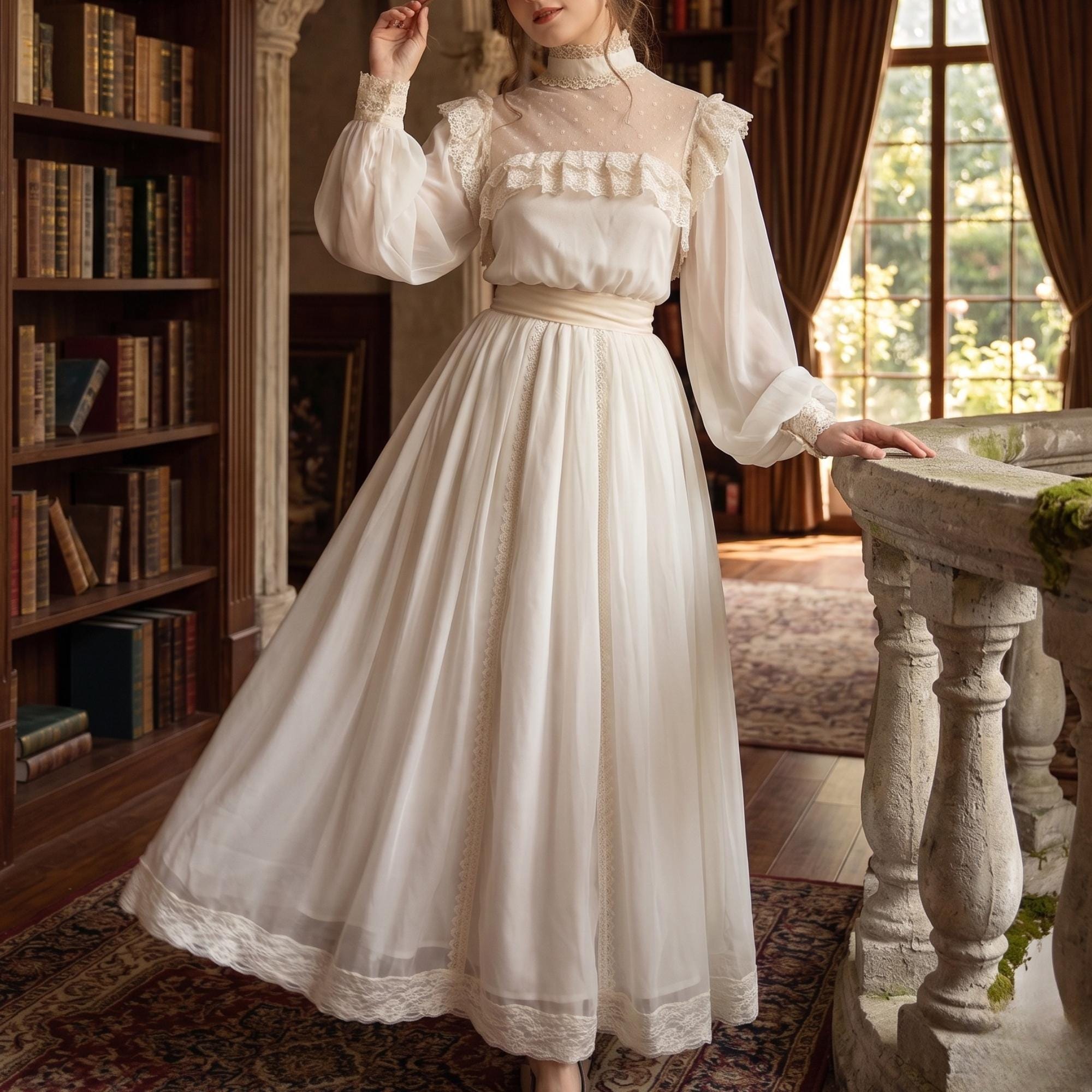 Long Flowy Cottage Core Dress